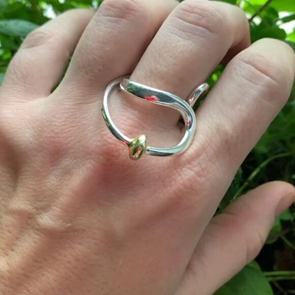 The Extra Abstract statement ring in 925 and gold plating. - Picture 10 of 10